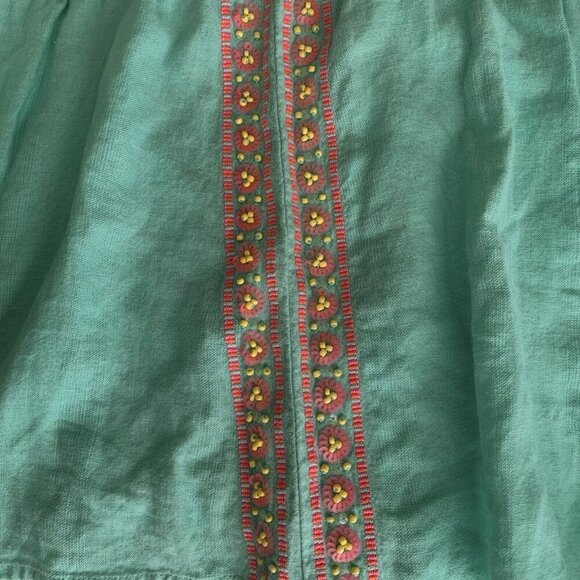 Vineyard Vines Women's Medium Linen Embroidered Shorts Teal Beads Sequins - Picture 4 of 8